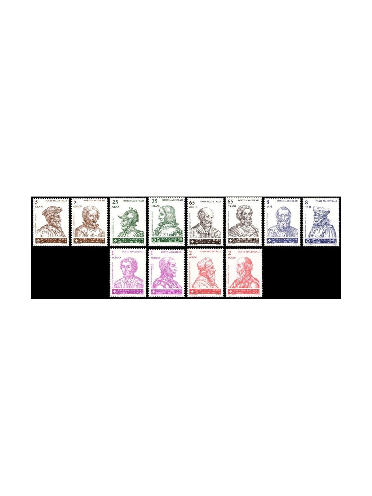 SMOM 1990 Grandi Maestri 8ª serie 12v MNH**