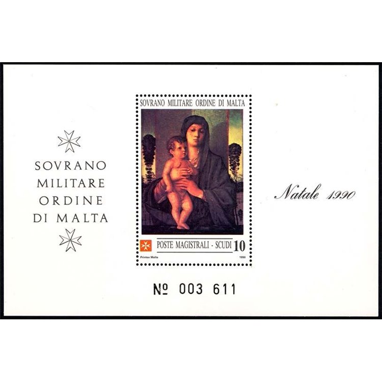 SMOM 1990 Christmas s/s MNH**