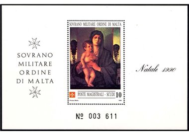 SMOM 1990 Christmas s/s MNH**