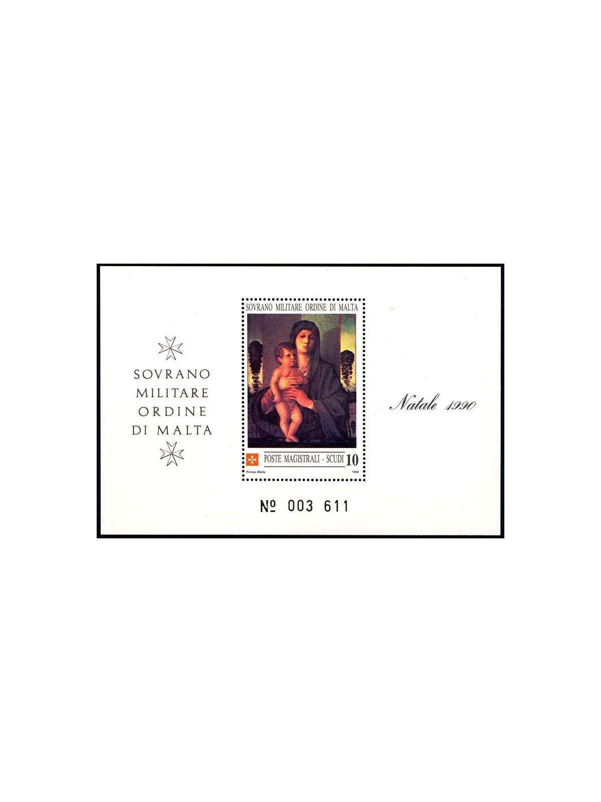 SMOM 1990 Natale BF MNH**