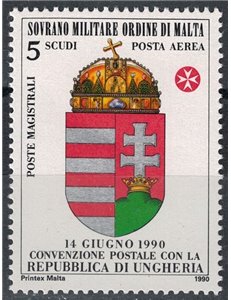 SMOM 1990 Convenzione postale con Ungheria MNH**