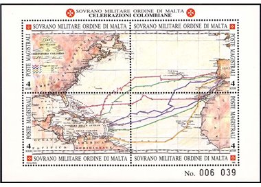 SMOM 1992 Celebrazioni Colombiane BF MNH**