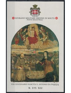 SMOM 1995 S. Antonio da Padova s/s MNH**