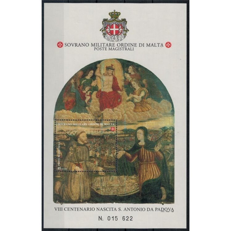 SMOM 1995 S. Antonio da Padova s/s MNH**