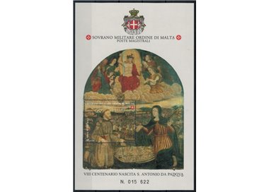 SMOM 1995 S. Antonio da Padova BF MNH**