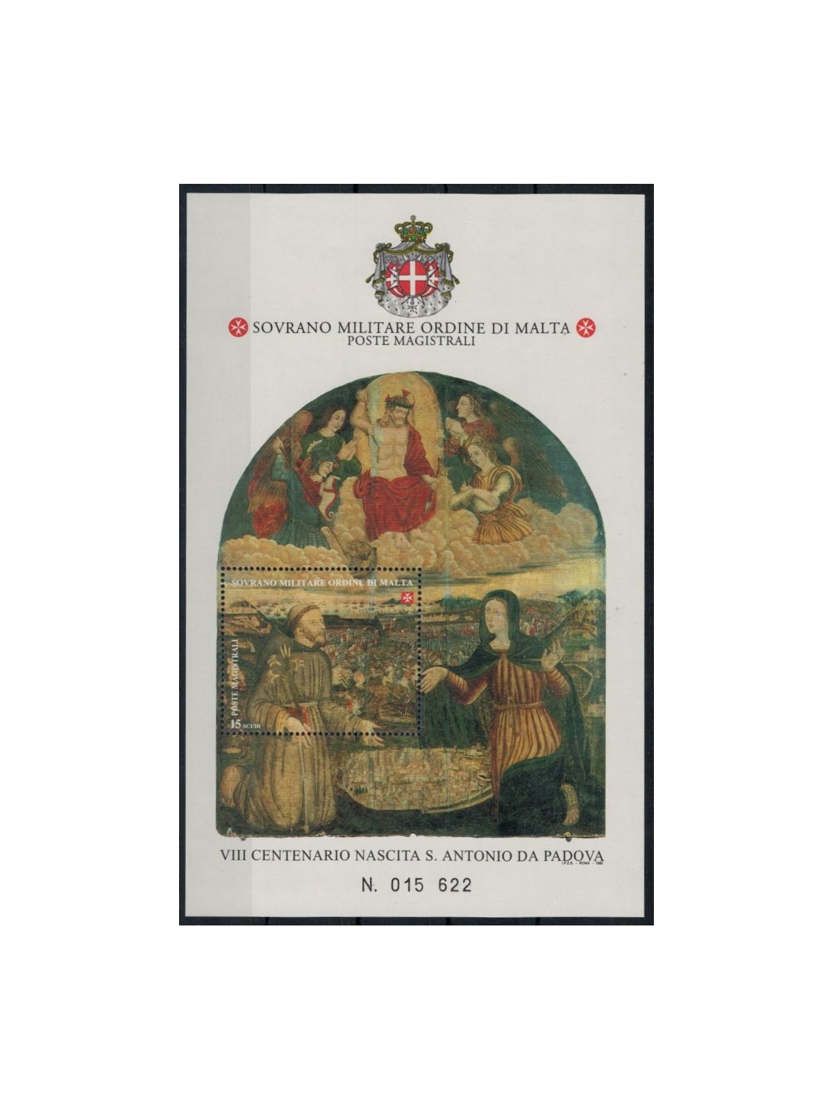 SMOM 1995 S. Antonio da Padova s/s MNH**
