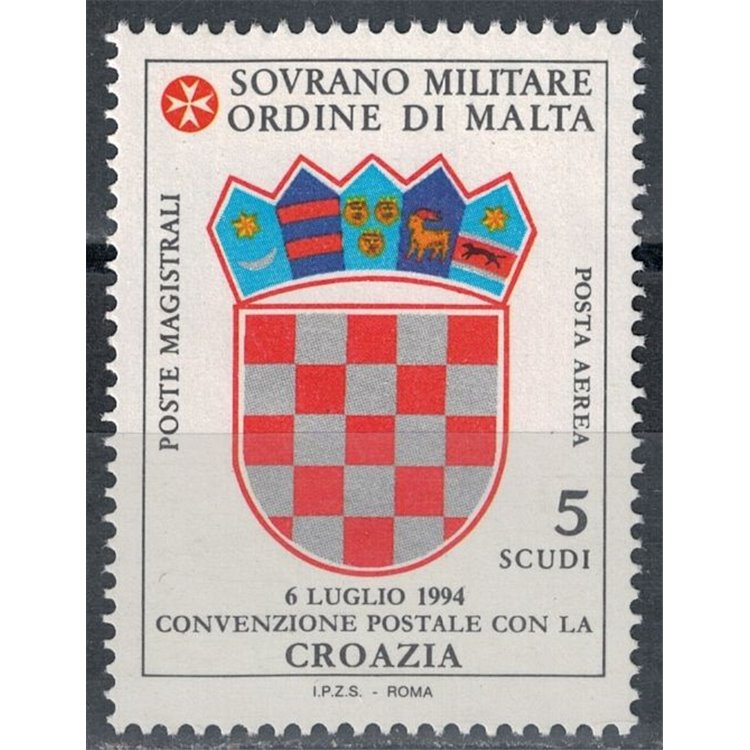 SMOM 1995 Convenzione postale con Croazia MNH**
