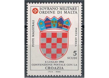 SMOM 1995 Convenzione postale con Croazia MNH**