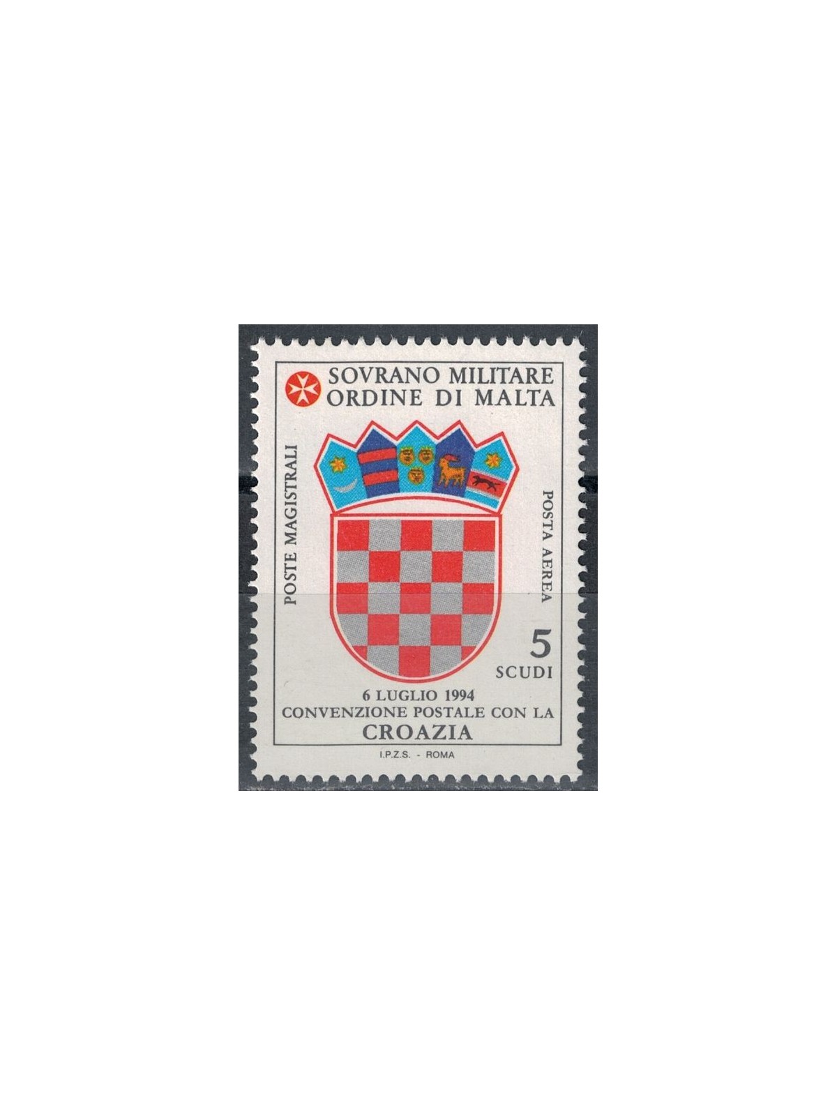 SMOM 1995 Postal Agreement with Croatia MNH**