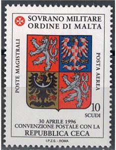 SMOM 1996 Convenzione postale con Repubblica Ceca MNH**