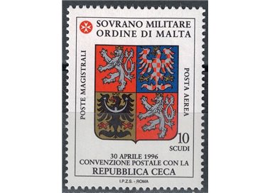 SMOM 1996 Postal Agreement with Czech Republic MNH**