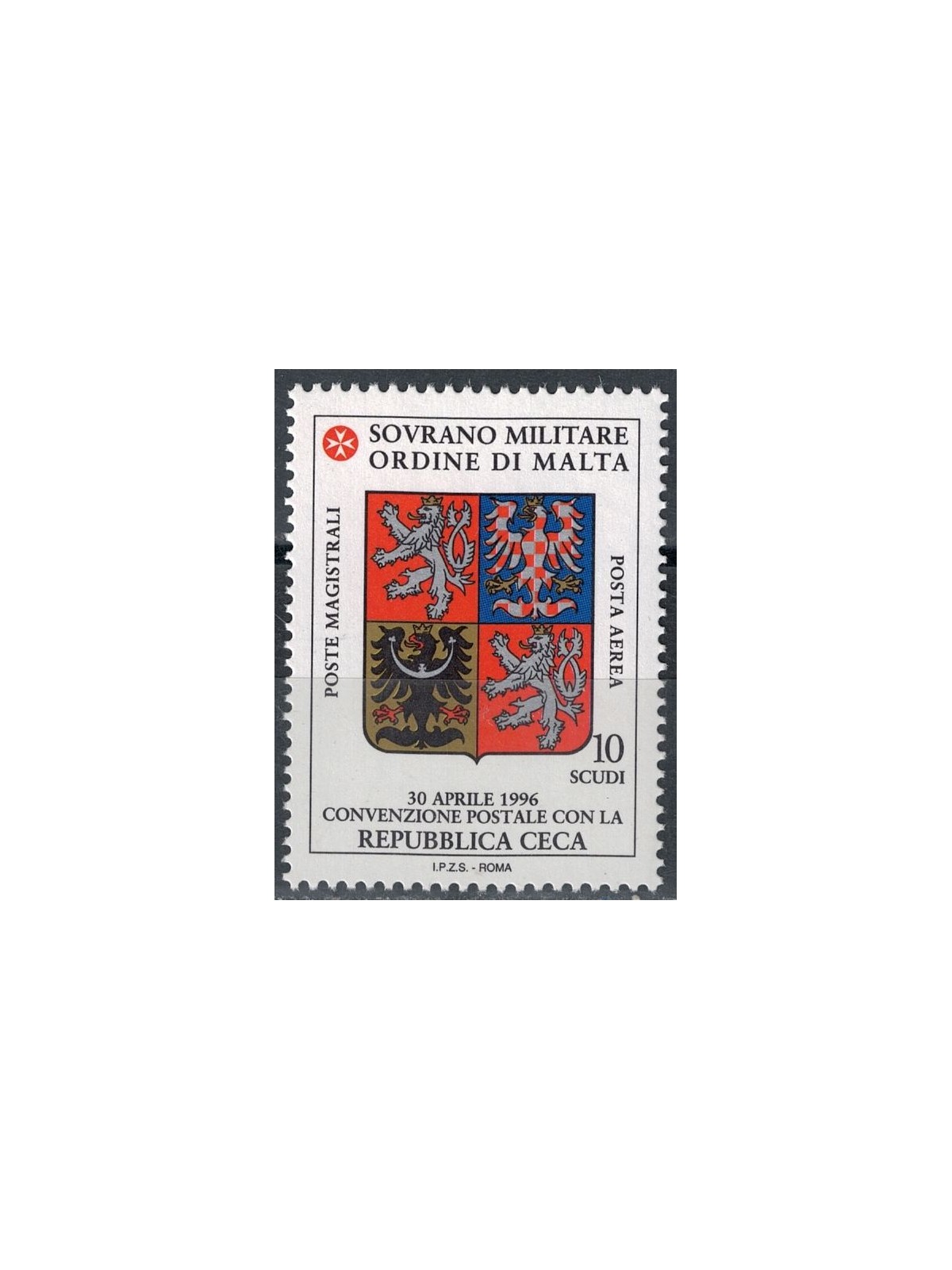 SMOM 1996 Postal Agreement with Czech Republic MNH**