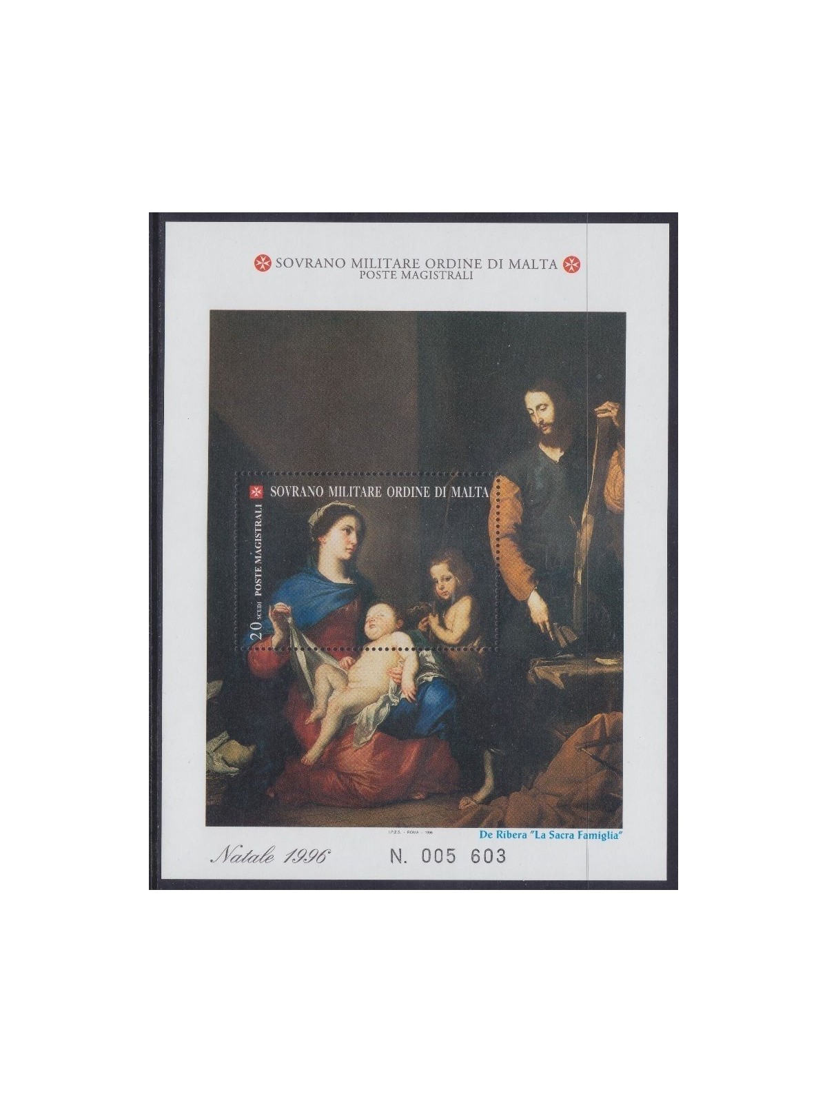 SMOM 1996 Christmas s/s MNH**