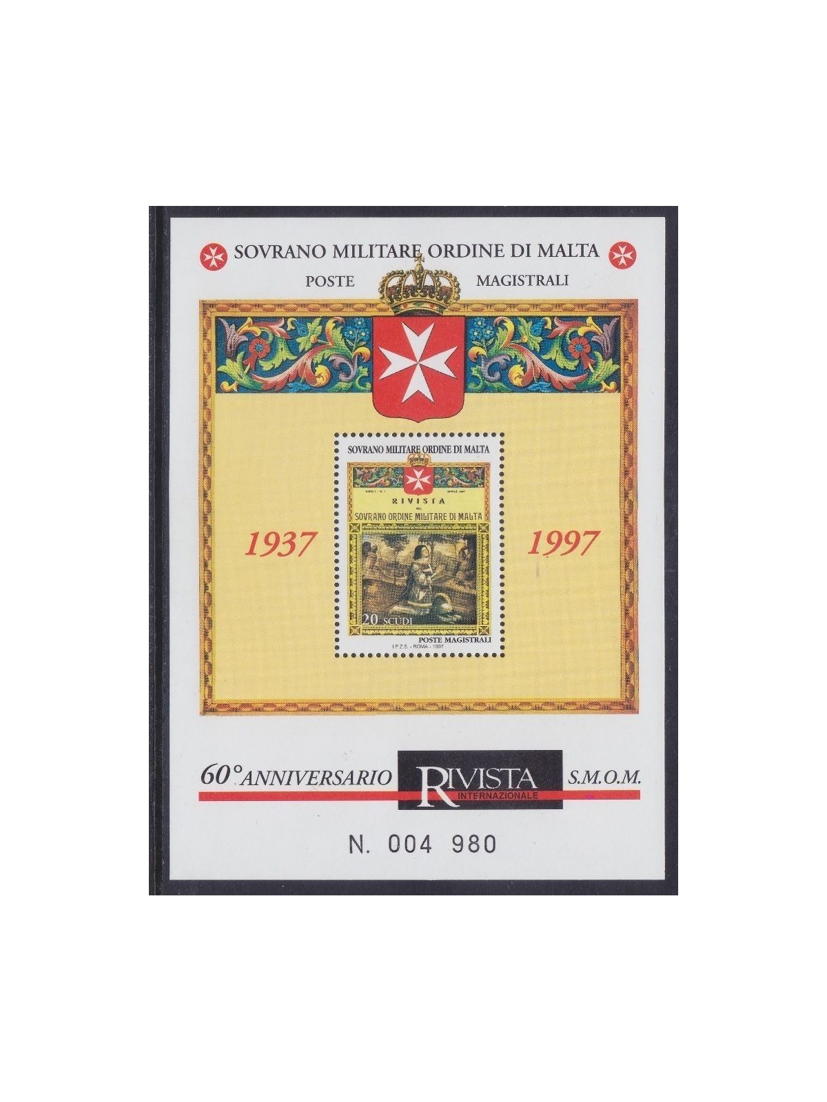 SMOM 1997 Anniversary Magazine s/s MNH**