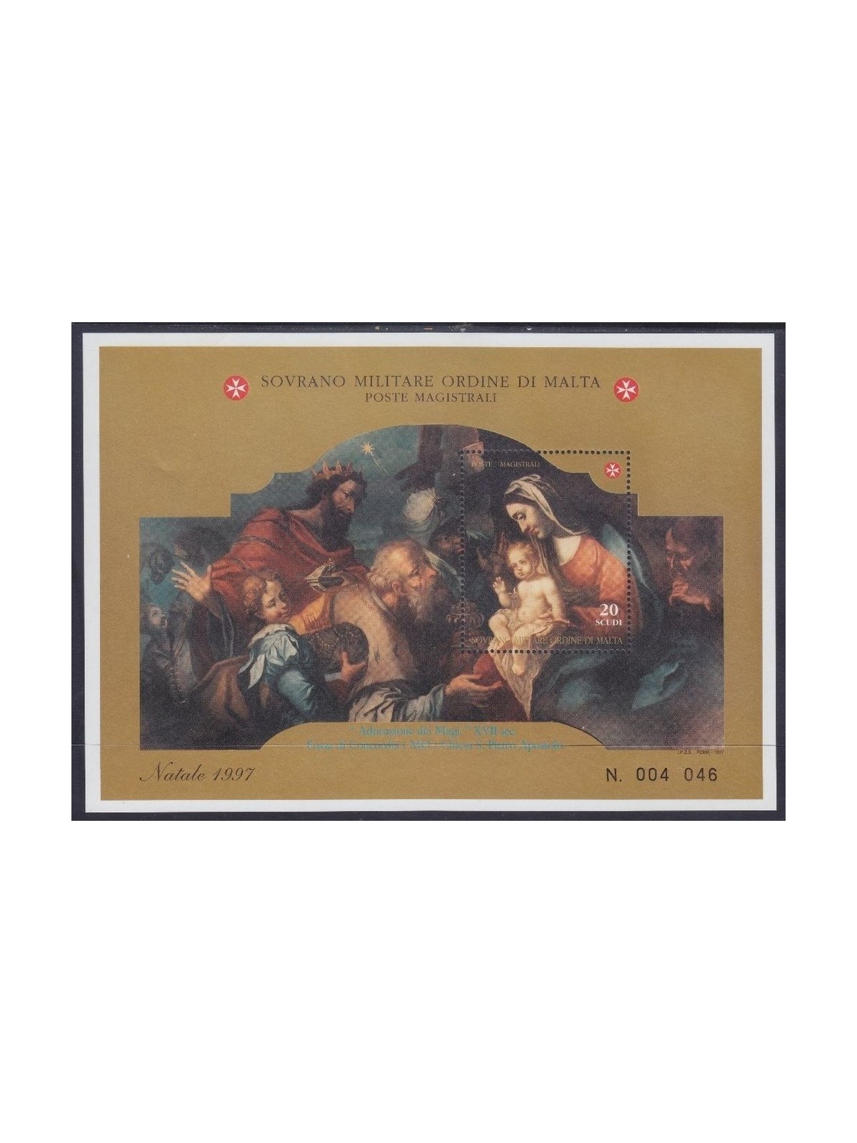 SMOM 1997 Christmas s/s MNH**