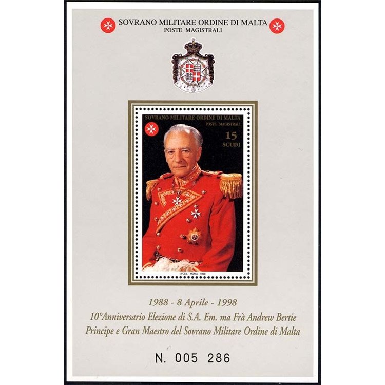 SMOM 1998 Andrew Bertie BF MNH**