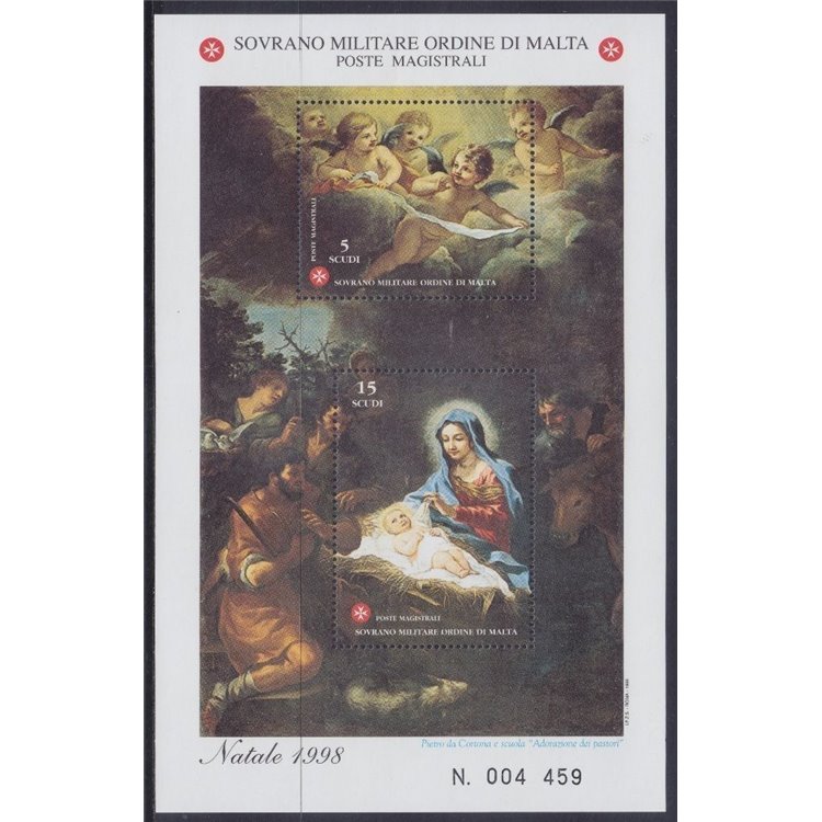 SMOM 1998 Christmas s/s MNH**