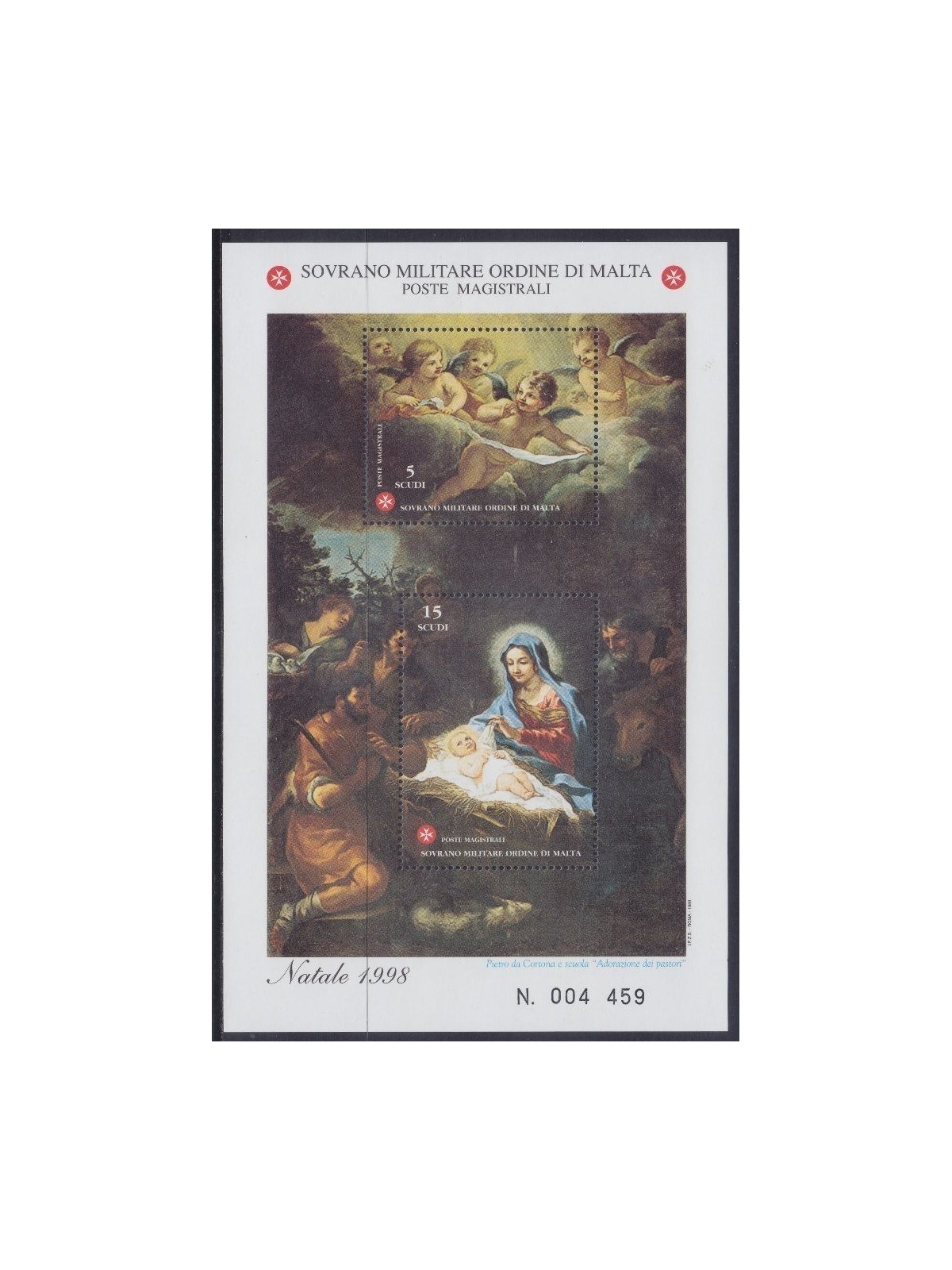 SMOM 1998 Christmas s/s MNH**