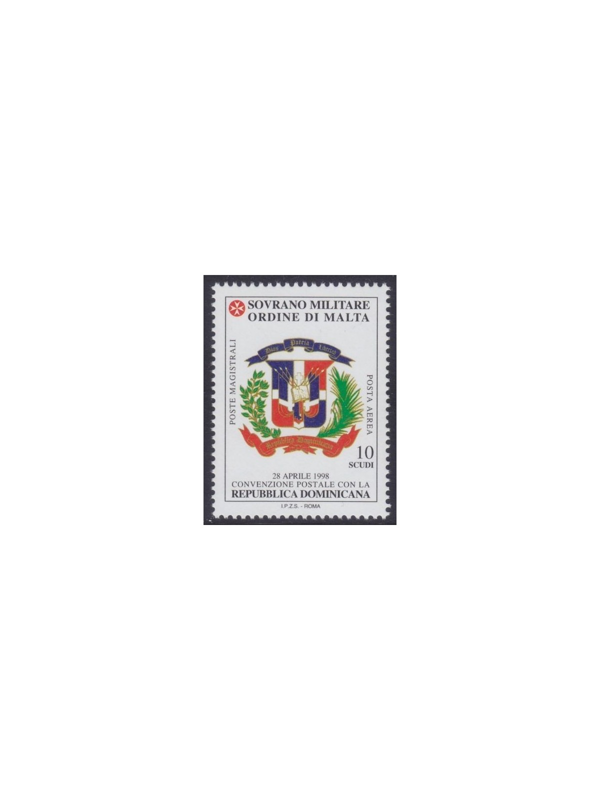 SMOM 1999 Postal Agreement with Dominican Republic MNH**
