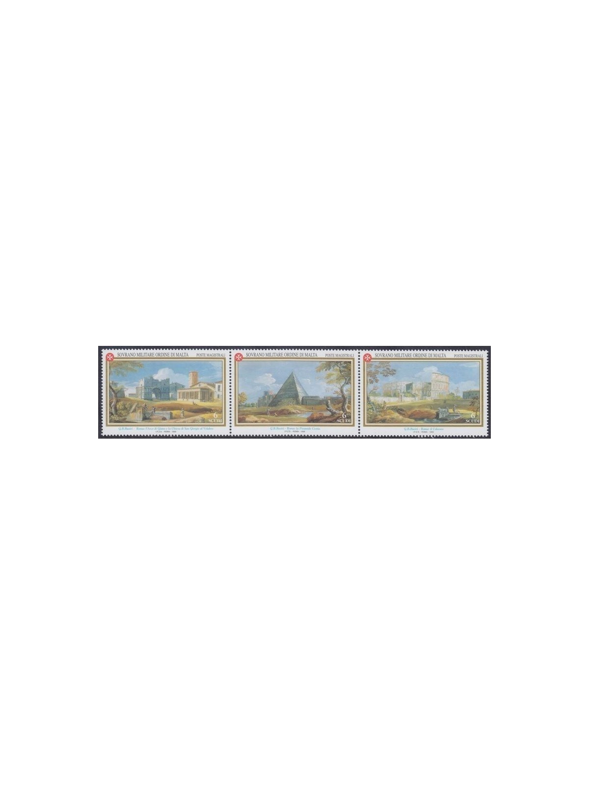 SMOM 1999 Antiche vedute, 1ª serie 3v MNH**