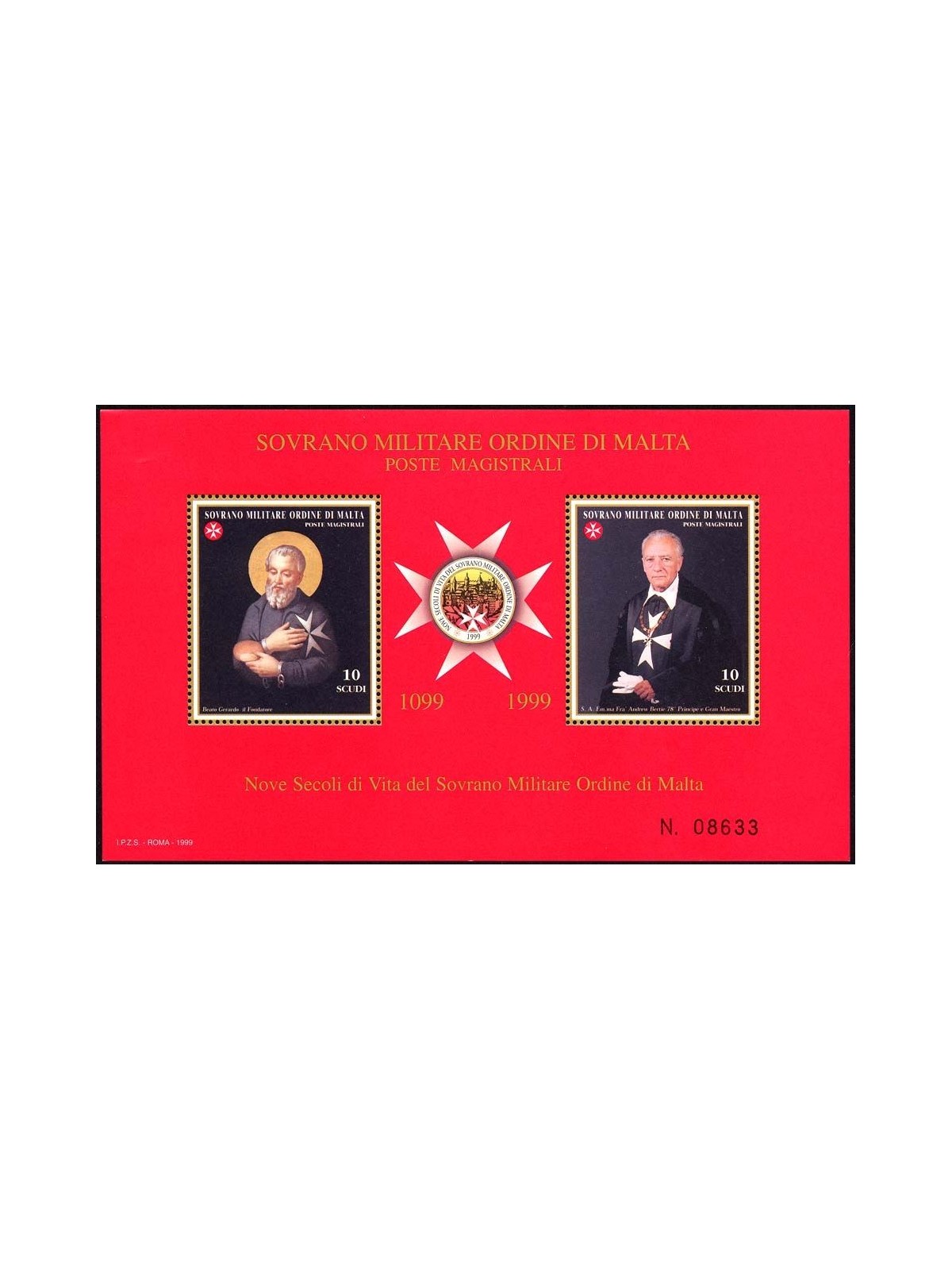 SMOM 1999 Nove secoli di vita dell'Ordine, 3ª serie BF MNH**