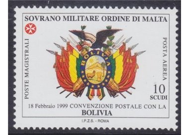 SMOM 1999 Postal Agreement with Bolivia MNH**