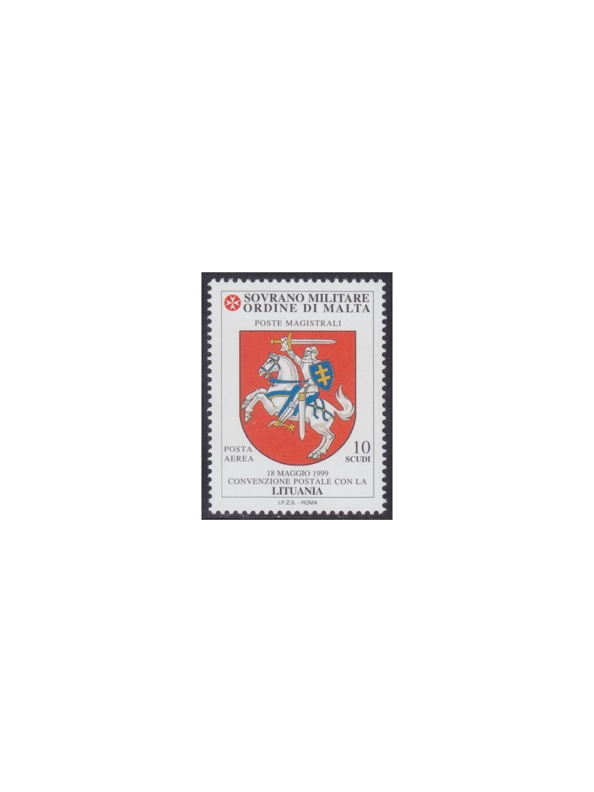 SMOM 2000 Postal Agreement with Lithuania MNH**