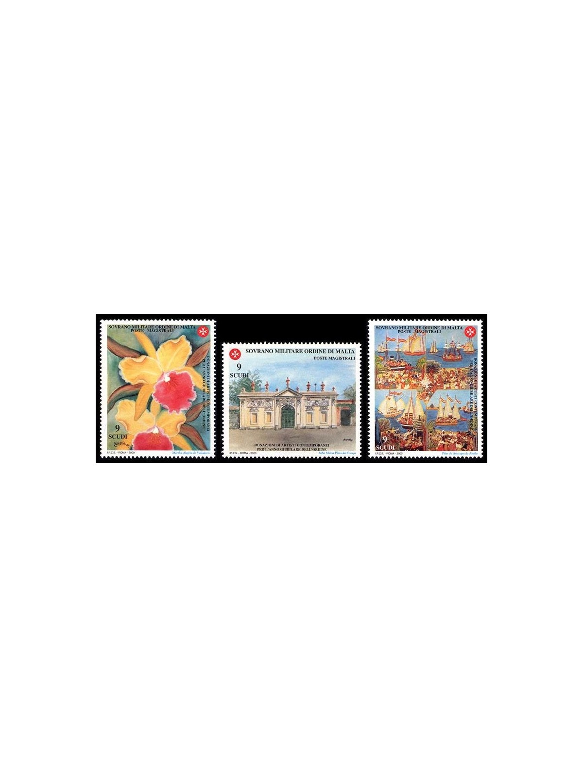 SMOM 2000 Artists' Donation 3v MNH**