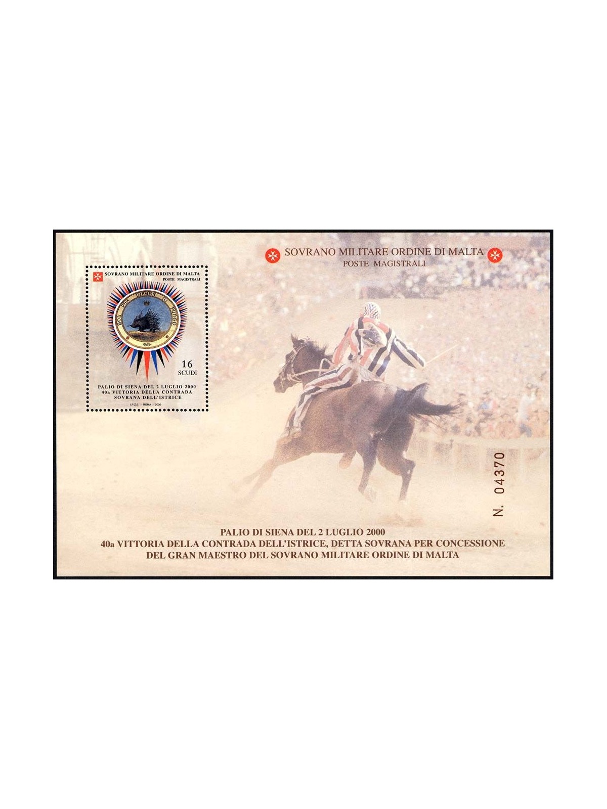 SMOM 2000 Palio di Siena BF MNH**