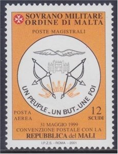 SMOM 2001 Postal Agreement with Mali MNH**