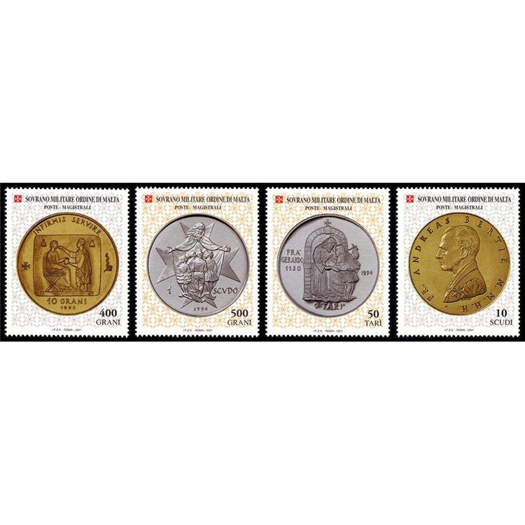 SMOM 2001 Coins, 1st series 4v MNH**