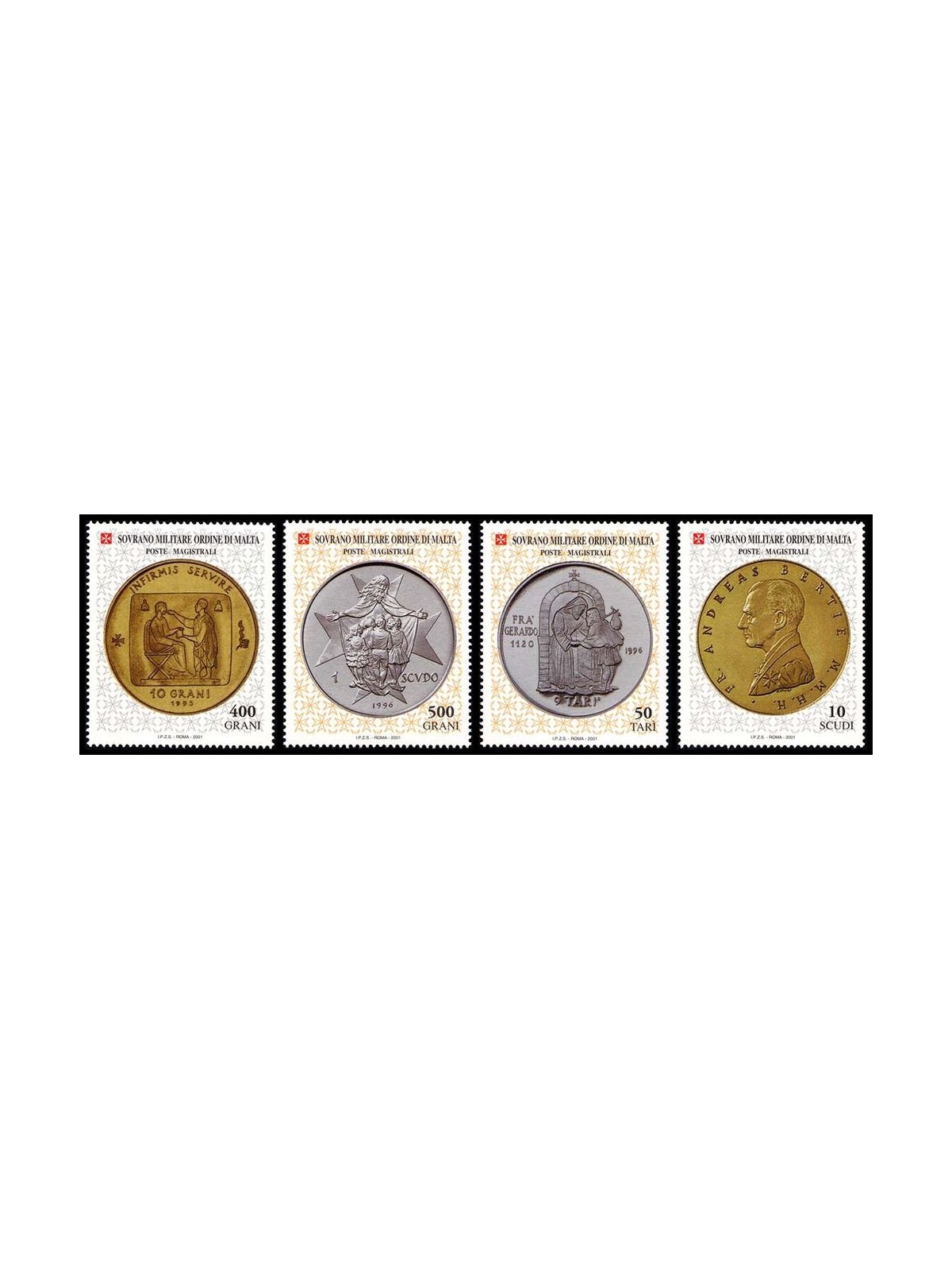 SMOM 2001 Coins, 1st series 4v MNH**