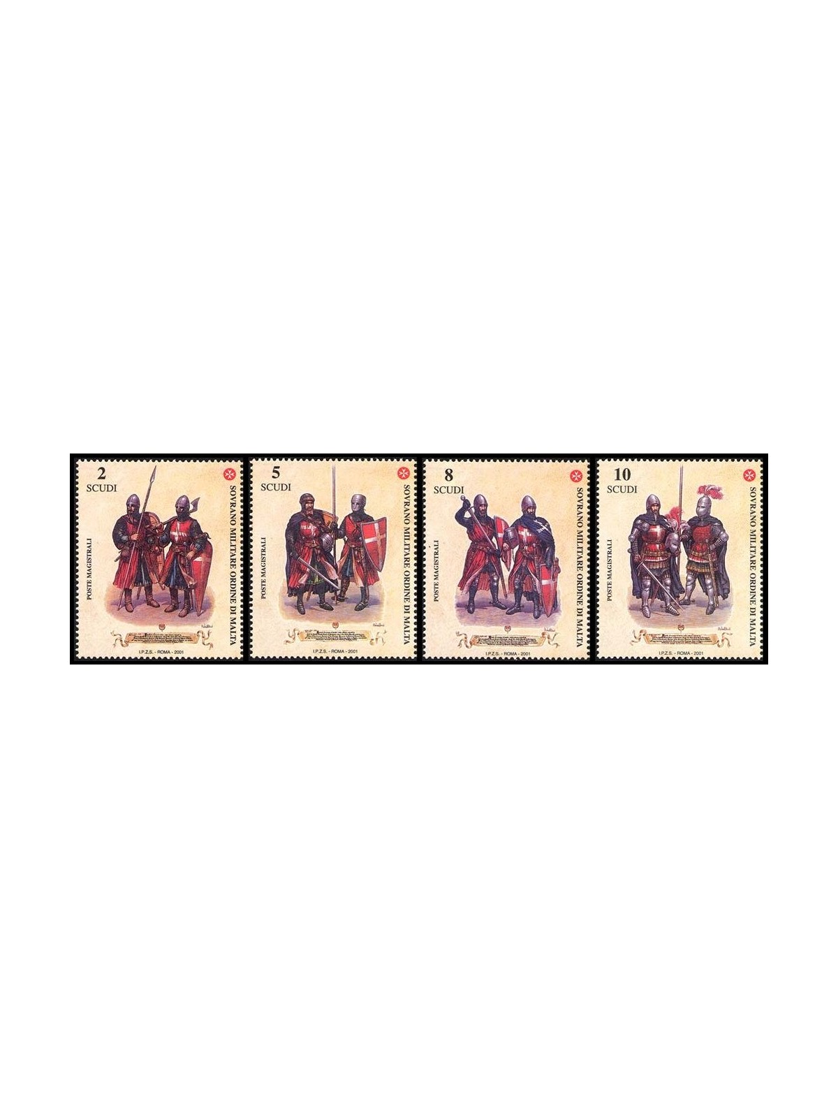 SMOM 2001 Costumes and uniforms, 1st series 4v MNH**