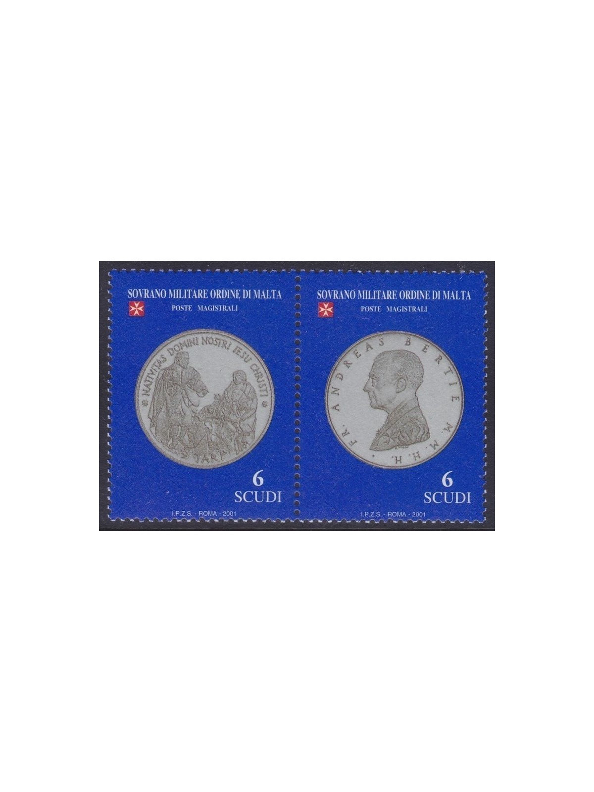 SMOM 2001 Monete, 2ª serie 2v MNH**