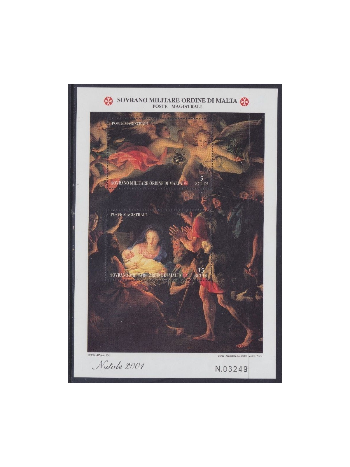 SMOM 2001 Christmas s/s MNH**