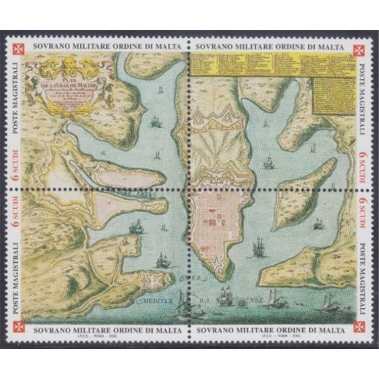 SMOM 2002 Antiche Tavole Geografiche, 1ª serie 4v MNH**