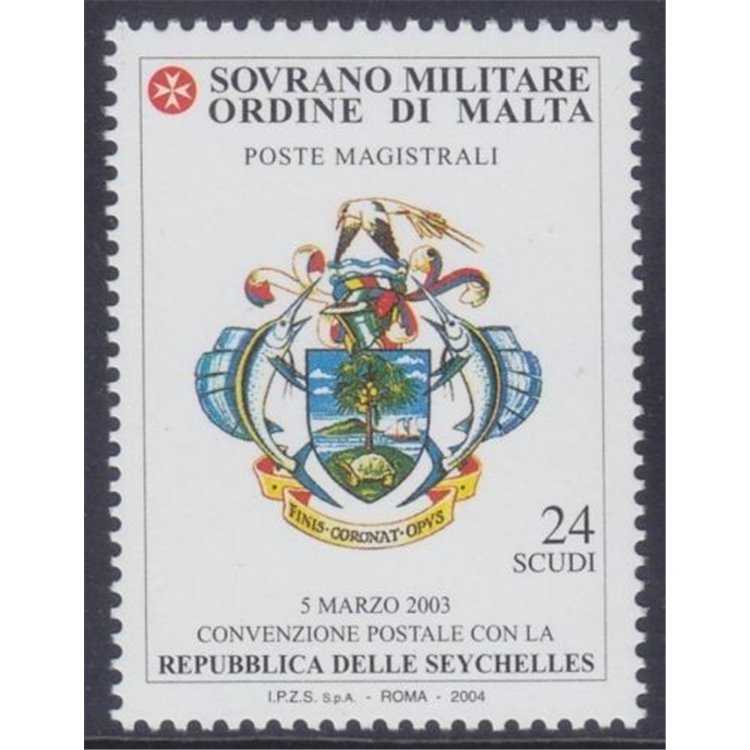 SMOM 2004 Convenzione postale con Seychelles MNH**