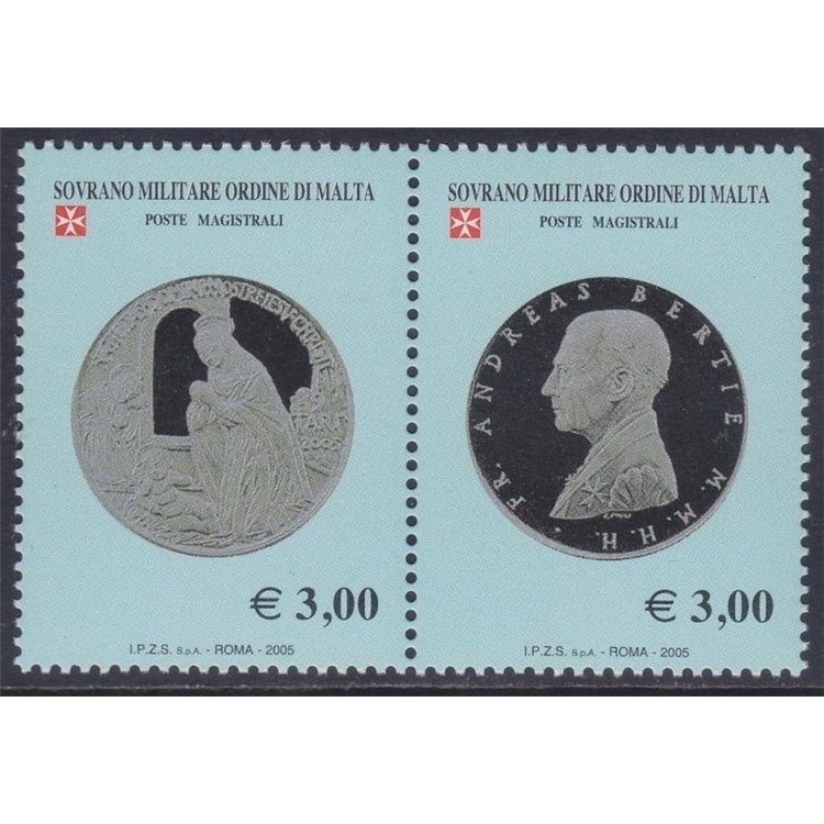 SMOM 2005 Monete, 5ª serie 2v MNH**