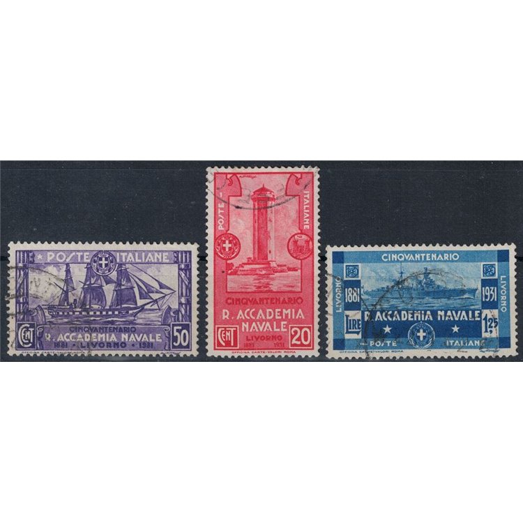 ITALY KINGDOM 1931 Naval Academy 3v us