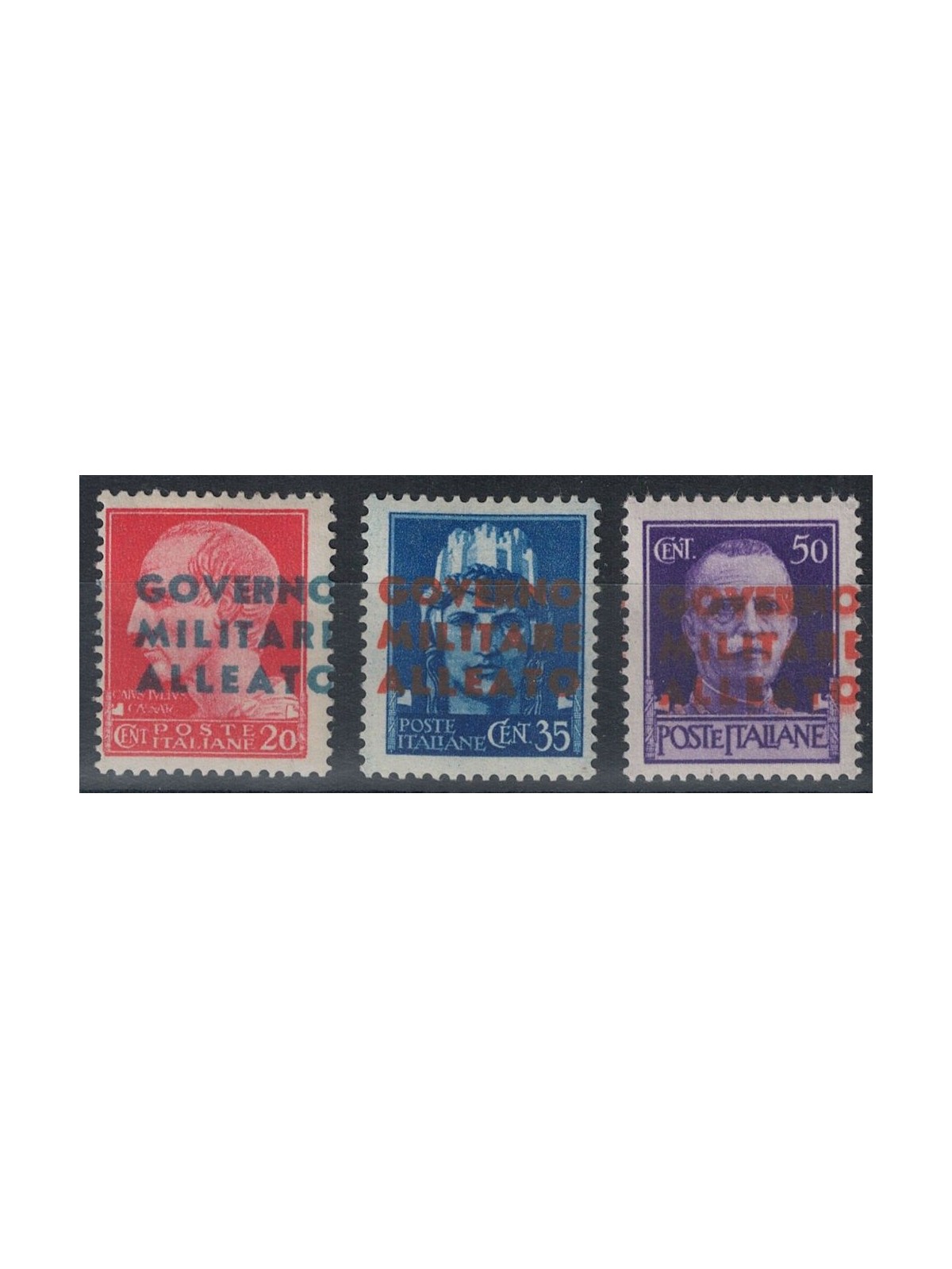 ITALY KINGDOM 1943 Allied Military Government 3v MH*