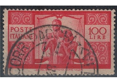 ITALIA 1946 Democratica 100£ dent. 14x13¼ us