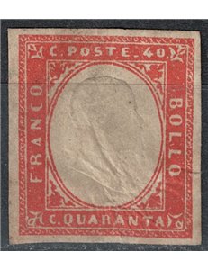 ITALIA REGNO 1861 Matraire (40c vermiglio) MH*