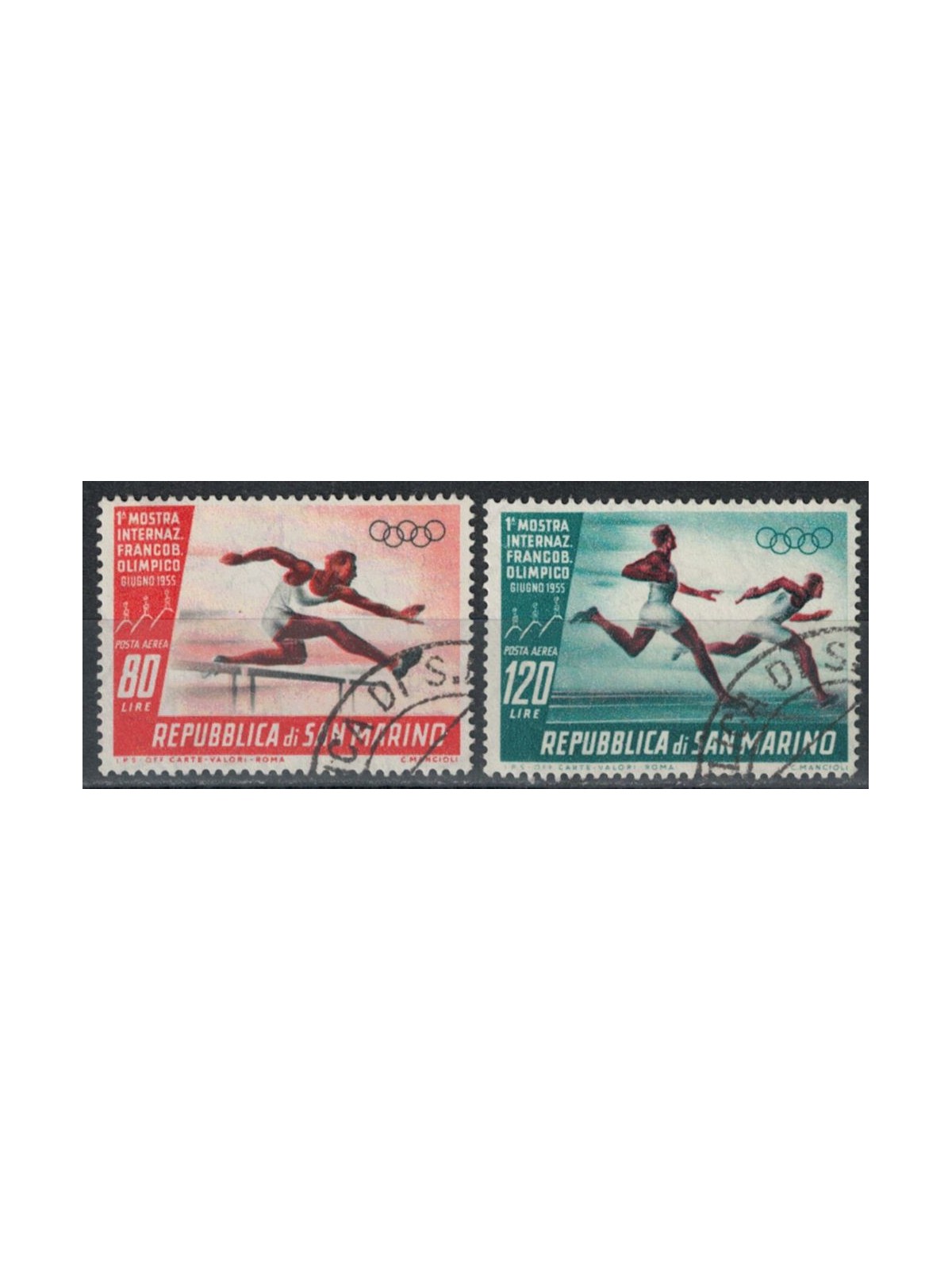 SAN MARINO 1955 Olympic Stamp (Airmail) 2v us