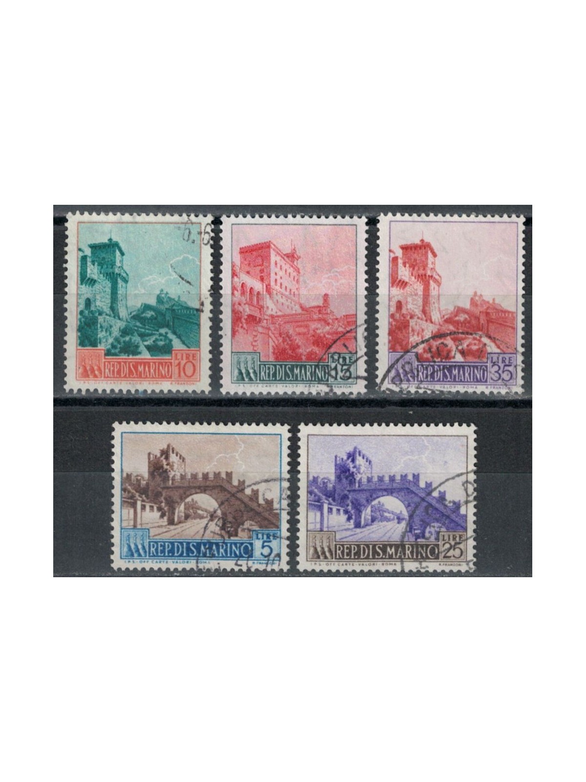 SAN MARINO 1955 Vedute 5v us