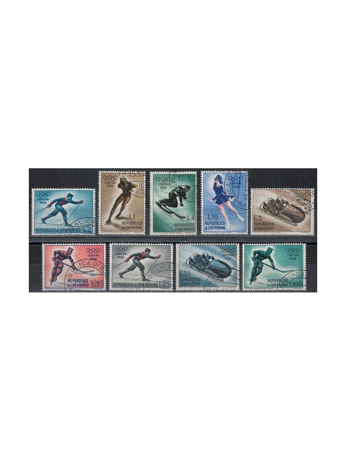 SAN MARINO 1955 Winter Olympic Games 9v us