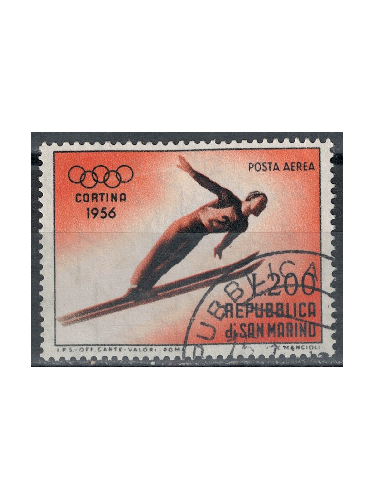 SAN MARINO 1955 Winter Olympic Games (airmail) us