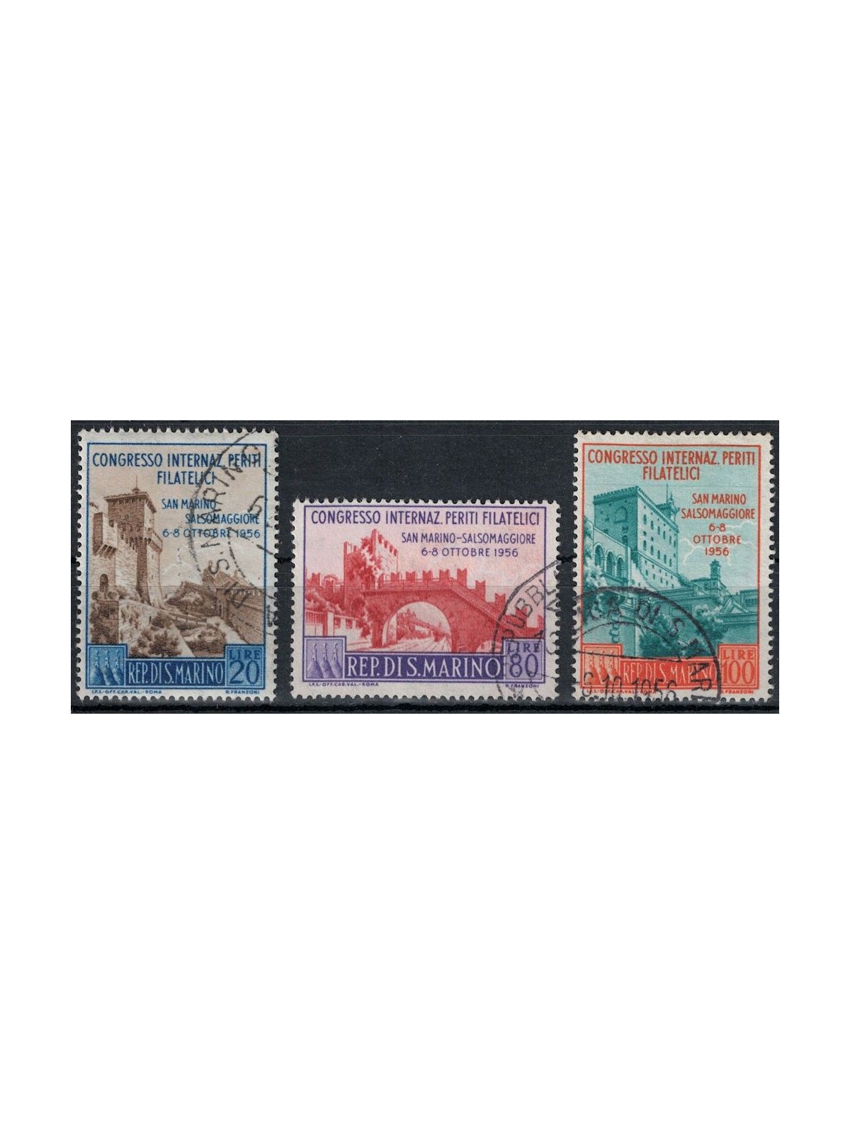 SAN MARINO 1956 Congress of Philatelic Experts 3v us