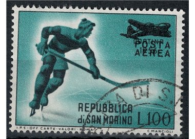 SAN MARINO 1956 Cortina overprinted (airmail) us
