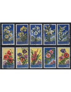 SAN MARINO 1957 Flowers, 2nd issue 10v us