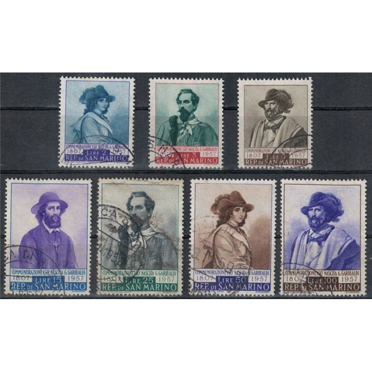 SAN MARINO 1957 Giuseppe Garibaldi 7v us